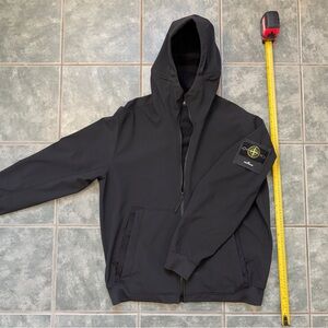Stone Island Black Hooded Rain Jacket